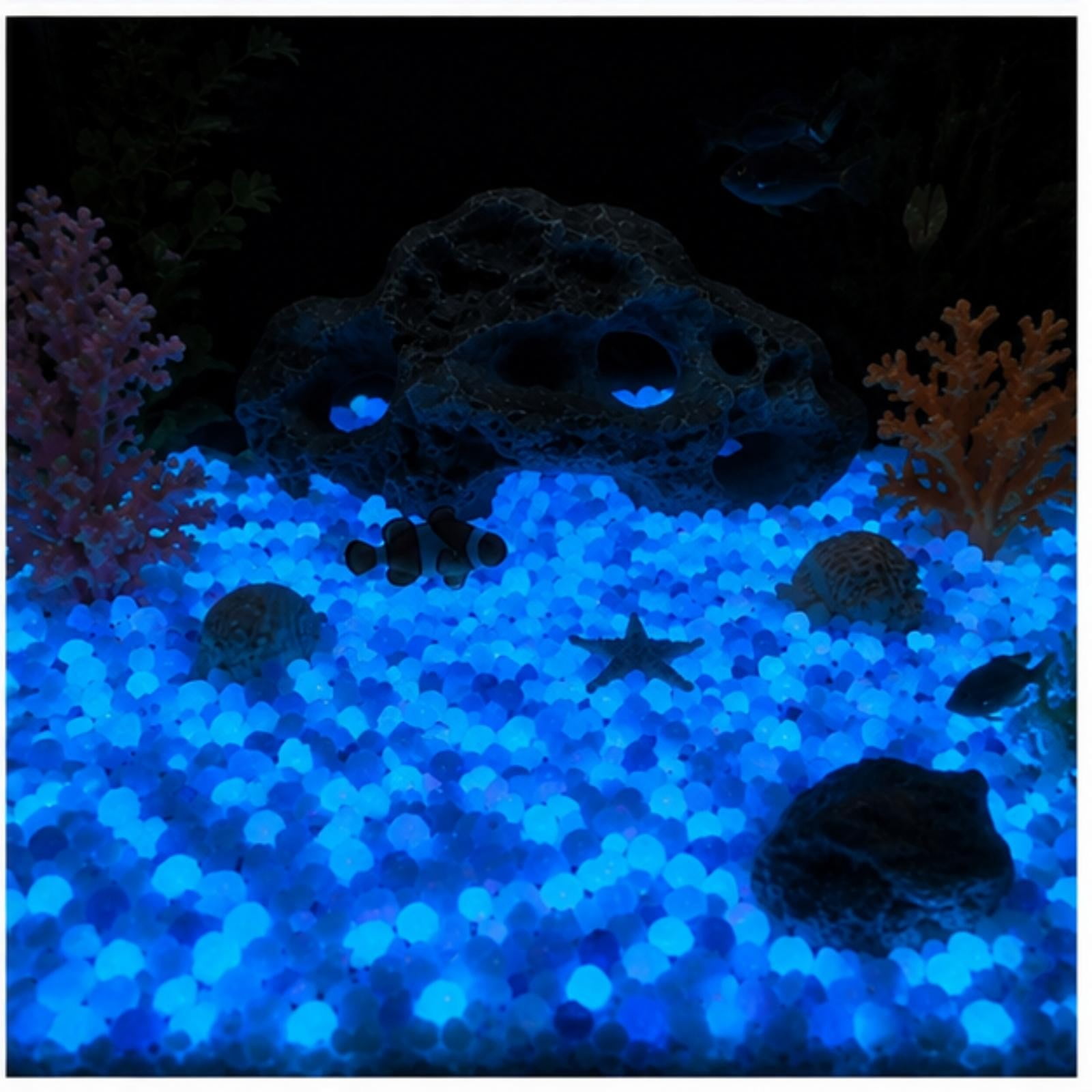Roiihwy Small Aquarium Gravel Sand, Decorative Fish Tank Gravel, Glow in The Dark Rocks for Vase Fillers, Terrarium, Fairy Garden, Potted Plants