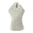 thumbnail image 7 of Women's Sequin Halter Tank Top Summer Luxurious Mock Neck Sleeveless Blouses Slim Fit Fashion Going Out Clothes Gray, 7 of 7
