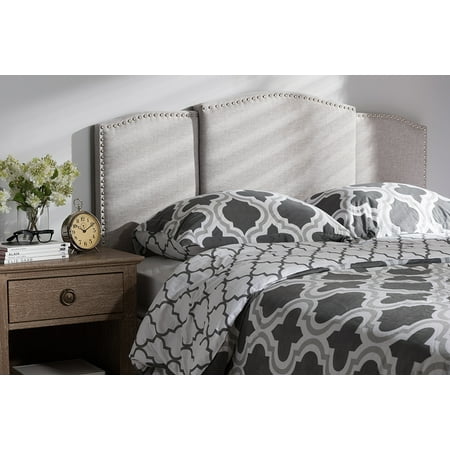 Baxton Studio Allenna Modern and Contemporary Greyish Beige Fabric Twin and Full Size Expandable Headboard