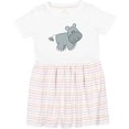 thumbnail image 3 of Inktastic Cute Smiling Baby Hippo Girls Toddler Dress, 3 of 5