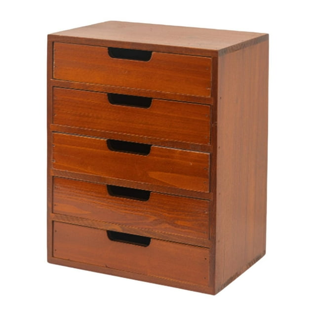 Organizador de escritorio multifuncional con cajones de madera, organizador de joyas, caja de manualidades para baño y tocador, adecuado para dormitor