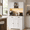 White, variant on Aiho 71" Farmhouse Kitchen Pantry Storage Cabinet, Modern Coffee Hutch with Doors, Shelves & Microwave Stand, Cupboard for Dining Room - White+Gray