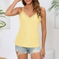 thumbnail image 2 of HAiming Women's Lace V Neck Camisole Summer Casual Trendy Hollow out Solid Color Sleeveless Spaghetti Strap Tank Tops, 2 of 7