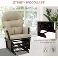 thumbnail image 5 of Nursery Glider Rocking Chair with Ottoman, Thick Padded Cushion Seating and Wood Base, Cream White, 5 of 8