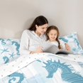 thumbnail image 5 of Feelyou Blue Seahorse Print Full Size Comforter Sets, Cartoon Starfish Seashell Bedding Comforter Set, Teens Kids Boys Girls Reversible Bedding Sets, Luxury Bedroom Decor, 3pcs, 5 of 8