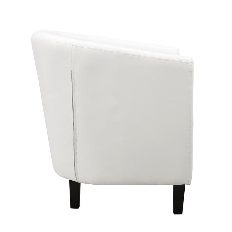 Fabric Accent Chair in Plantation Cove White Finish European