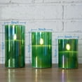 thumbnail image 2 of Set de 3 velas Eywamage, de cristal verde, sin llama, con mando a distancia, 2 of 8