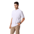 thumbnail image 4 of Zfeel Men’s Cotton Polo Shirt, Comfortable, Short Sleeve Casual Polo Tee, White, 1-Pack, 2XL, 4 of 6
