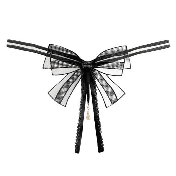 Jxximdong Sexy Lingerie for Women Low Waist Crotchless Panties Plain Hollow Out G String Underwear Women's Intimates Black