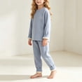 thumbnail image 4 of ITSAME Girls Outfit 2-Piece Fleece-Lined Crewneck Long Sleeve Pullover and Pants Warm Sleepwear Set Size 11, 4 of 7
