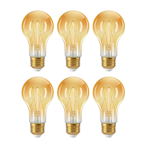 EDISHINE Vintage LED Edison Bulbs 8W, 60W Equivalent, 2200K Amber Warm Light, ST58 Antique Edison Light Bulb with 80  CRI, A19 Dimmable LED Bulbs, 700LM, E26 Medium Base, 6 Pack