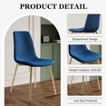 thumbnail image 6 of Modern Round Glass Dining Set for 4, Modern Irregular Stainless Steel Legs and Velvet Cushioned Chairs for Kitchens, Living Rooms, Small Bar, 6 of 9