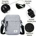 thumbnail image 5 of Mini Crossbody Bag for Men, Messenger Bag Shoulder Bag Sling Bag Passport - Gray, 5 of 7