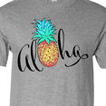 thumbnail image 4 of Inktastic Aloha- in Cursive with Pineapple Rainbow Colors T-Shirt, 4 of 5