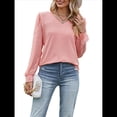 thumbnail image 1 of Blusas Elegantes e Informales para Mujer, con Cuello en V y Lunares, de Larga Rosa XXL, 1 of 10