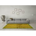 thumbnail image 3 of Ahgly Company Machine Washable Indoor Square Abstract Yellow Modern Area Rugs, 4' Square, 3 of 4