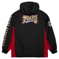 thumbnail image 3 of Men's Mitchell & Ness Black Philadelphia 76ers Big & Tall Hardwood Classics Team OG 2.0 Anorak Hoodie Quarter-Zip, 3 of 6