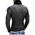 thumbnail image 2 of Men's Asymmetrical Zip Knit Sweater High Neck Long Sleeve Slim Fit Pullover, 2 of 9