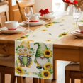 thumbnail image 5 of Sunflowers Gnomes Table Runner 90 Inches, Eucalyptus Spring Linen Texture Bed Runner Dresser Scarves Tabletop for Indoor Outdoor Parties/Ceremony/Banquet, 13" x 90", 5 of 9