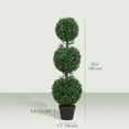 thumbnail image 3 of HOMCOM 3.3FT Artificial Boxwood Topiary Trees Fake Plants Set of 2, Green, 3 of 9