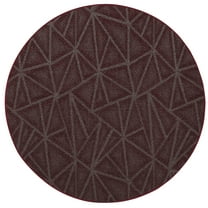 Furnish My Place Indoor Floor Rug - 2 ft. Round, Burgundy, Geometrical Print, Customized Area Rug for Bedrooms, Hallways, Living Rooms