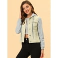 thumbnail image 2 of INSPIRE CHIC Veste en Denim à Capuche à Cordon Superposée pour Femmes avec Poches, 2 of 7