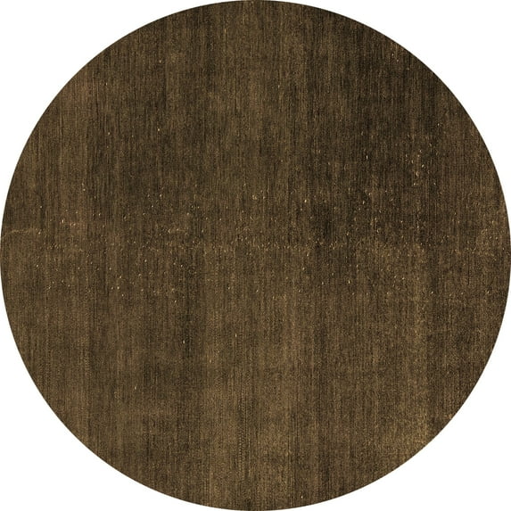 Ahgly Company Indoor Round Abstract Brown Modern Area Rugs, 6' Round