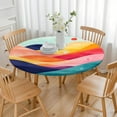 thumbnail image 3 of Colorful Tie Dye Mountain Pattern Round Fitted Tablecloth with Elastic Edge,Dining Table Cover Waterproof,Outdoor Round Tablecloth for Camping,Dining,Indoor and Outdoor, 3 of 7