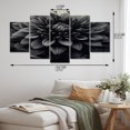 thumbnail image 4 of Designart "Black White Garden Dahlia Palette Monochrome Elegance" Floral Art Living Room Set, 4 of 5