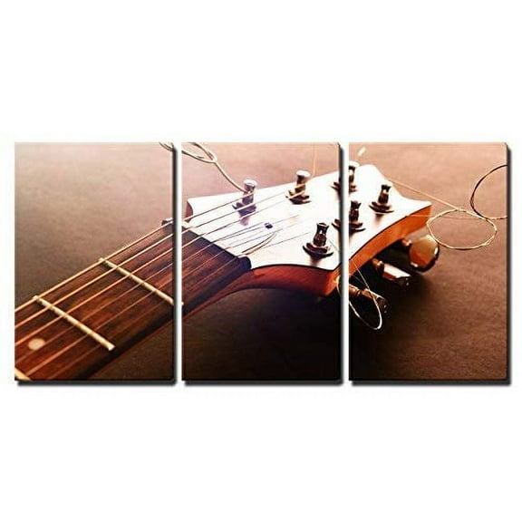wall26 - 3 Piece Canvas Wall Art - Electric Guitar, Close Up - Modern Home Art Stretched and Framed Ready to Hang - 16"x24"x3 Panels