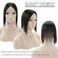 thumbnail image 5 of Benehair Silk Base Clip In Topper Hairpiece 100% Remy Real Human Hair Extensions Middle Part Women Hair Loss 7cm*13cm Soft Black, 5 of 9