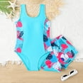 thumbnail image 2 of Fshinging Girls Swimsuits Tankini Two Piece Set With Top Boyshorts Beach Pool Summer Teen Kids Bathing Suit Size 6-7 Years, 2 of 7