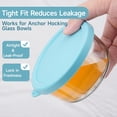 thumbnail image 4 of xianlin-1 Cup Silicone Replacement Lids Storage Cover for Anchor Hocking Glass Bowls (Container not Included) 4 Pack Microwave, Dishwasher and Freezer Safe, 4 of 4