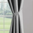 thumbnail image 4 of Legrae Blackout Thermal Insulated Grommet Curtains, Set of 2 Panels with Tiebacks, Titanium Grey, 38" x 63", 4 of 11