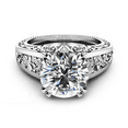 thumbnail image 3 of HeartsAndYou 2ct Round Cut Moissanite Engagement Ring for Women 18k White Gold over Silver Filigree Hollow, 3 of 7