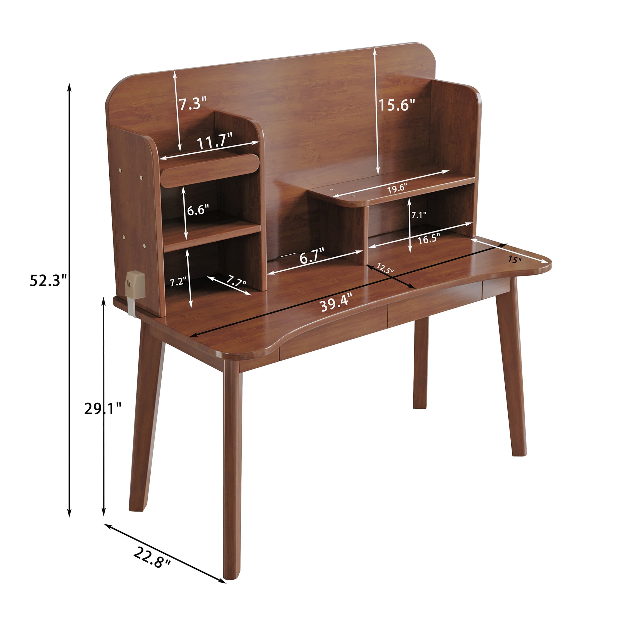 BALANBO Kids Desk Kids Table Wooden Children s Study Desk with Bookshelf and Two Drawers Desk for 3 Years Old and Above Student s Study Computer