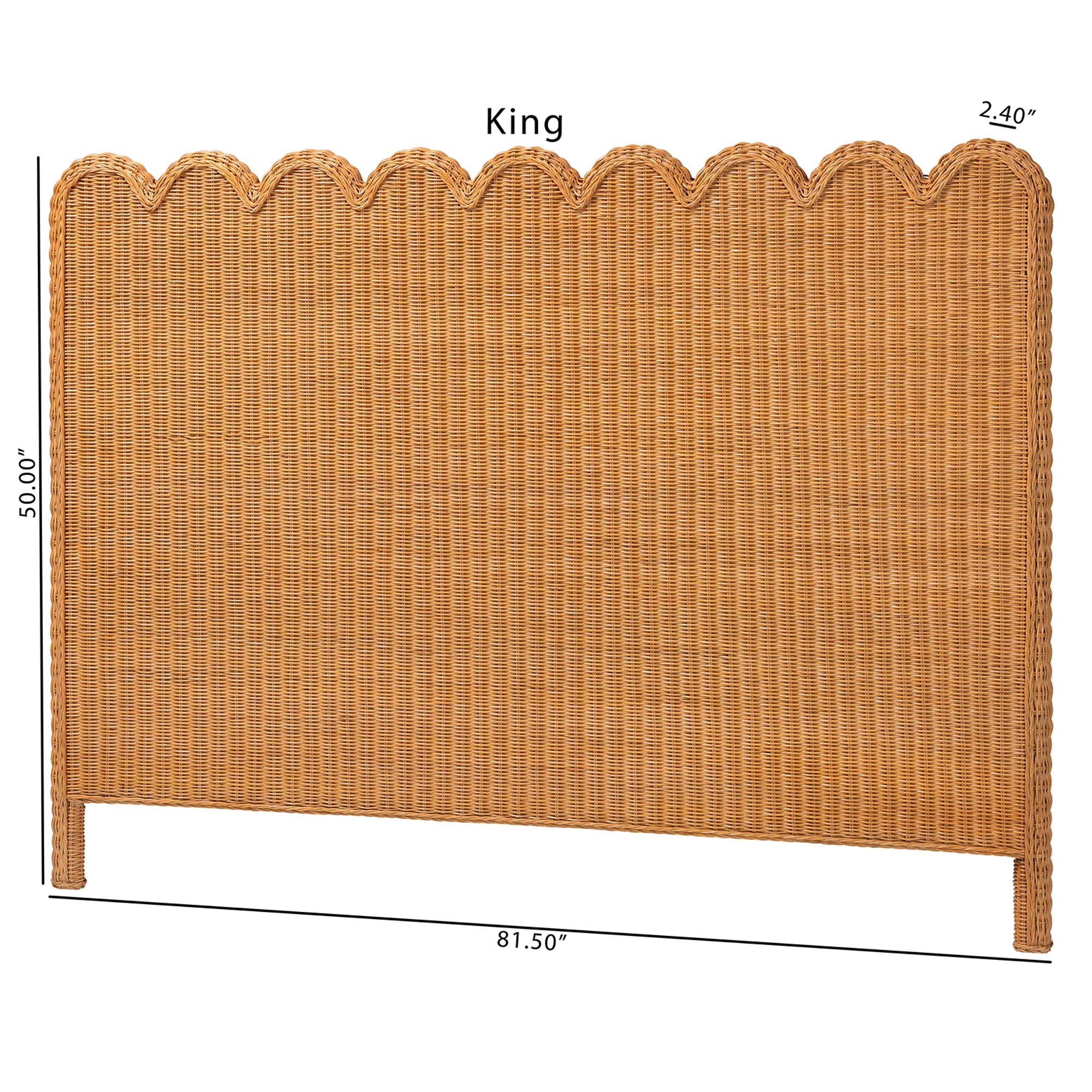 bali & pari Maritza Boho Standalone Headboard, King, Light Honey
