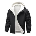 thumbnail image 2 of Tawop Jacket Men Thick Long Sleeve Zip with Hood Pockets Casual Solid Mens Gift,Black,S, 2 of 9