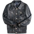 thumbnail image 4 of Chaqueta de motociclista de cuero de otoño e invierno para hombre, estilo rufián, elegante, versión pequeña, entallada, de cuero PU con botones para hombre, 4 of 6
