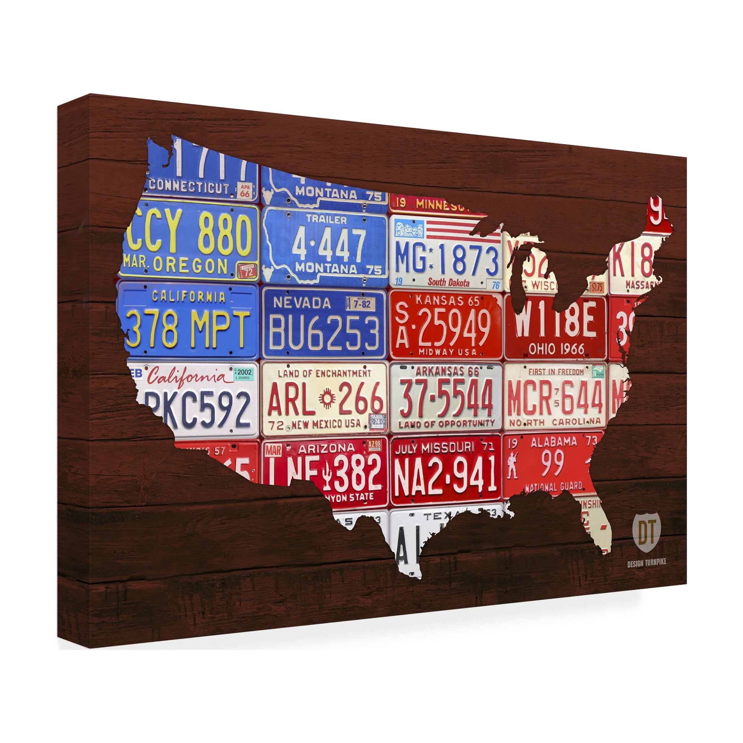 Trademark Fine Art 'USA Flag Map' Canvas Art by Design Turnpike