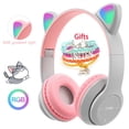 thumbnail image 2 of Auriculares inalámbricos Oreja de Gato con micrófono Blue-tooth Glow Light Stereo Bass Cascos Niños Gamer Girl Regalos PC Phone Gaming Headset Tan Jianjun  unisex, 2 of 2