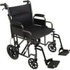ProBasics Bariatric Steel Transport Chair 22'' 450 lb Capacity, Silver Vein Finish, 12'' Rear Wheels