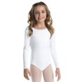 thumbnail image 1 of Girls' White Long-sleeved Leotard Small/Medium, 1 of 3