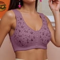thumbnail image 2 of DondPO Anti Sagging Bras for Older Women Push Up Bras for Women Plus Size Bras for Women Front Closure Bras for Women No Underwire No Wire Bras for Women Wireless Bras with Support and Lift Purple M, 2 of 9