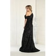 thumbnail image 2 of Womens Black Prom Formal Red Carpet Long Asymmetrical One Sleeve Mermaid Plus Size Dress, 2 of 4