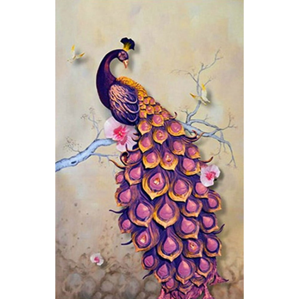 CVLIFE Peacock 5D Diamond Painting By Number Kits DIY Full Drill