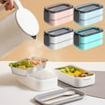 thumbnail image 6 of Dual Layer Stainless Steel Bento Box - Microwave Safe, 1400ml Leak-Proof Leak-Proof Stainless Steel Lunch Box for Office,White, 6 of 6