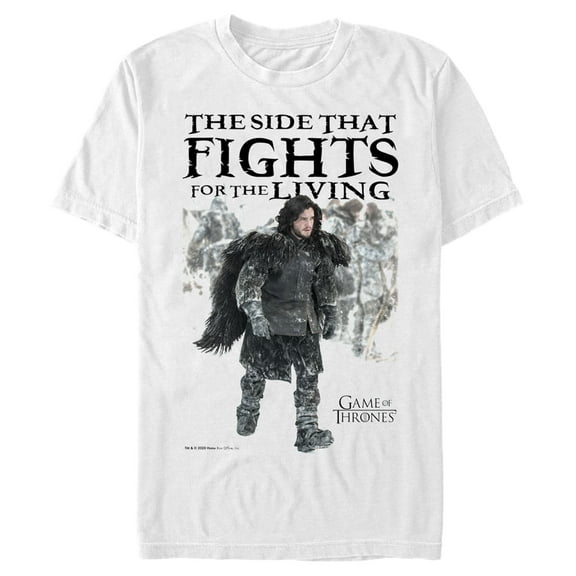 Men's Game of Thrones Night's Watch Fight for Living  Graphic Tee White Small