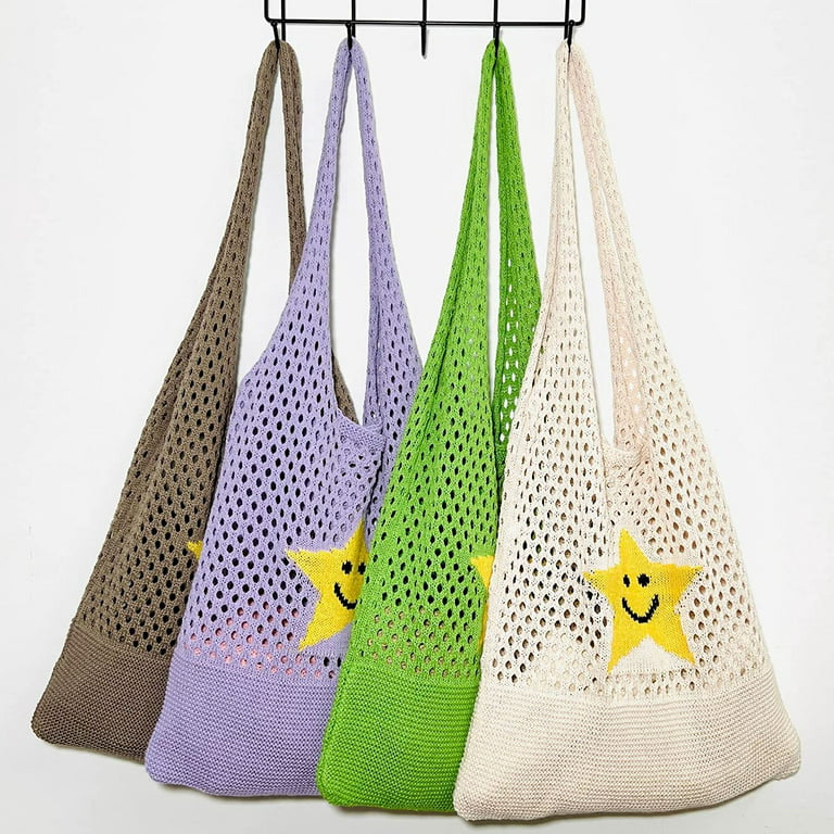 Is That The New Kawaii Medium Crochet Bag Cute Heart Pattern For Shopping  ??