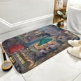 Balconies and Flowers at Night Bath Rugs Absorbent Non Slip Door Mats